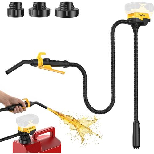 ReliaRoads Dual Power Fuel Transfer Pump, Cordless Fuel Pump Compatible with DEWalt 20V and Milwauke 18V Batteries, Upgraded 3.2 GPM Portable Pump for Diesel, Water, Gasoline (Battery Not Included)