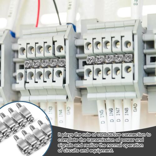 Zonon 10 Pcs FBI-10-6 Fixed Bridge Jumper 10 Pole Terminal Block Jumper Insert Pull Bridging Matching for Din Rail Terminal Block Matching UK2.5B UK5N