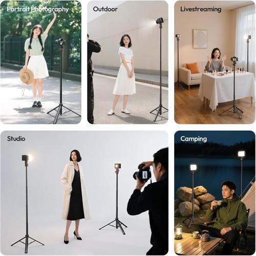 ULANZI MT-80 Aluminum Tripod Stand, 7FT Extendable Camera Phone Tripod for Travel, Auto Pop-Up, 1/4 Screw, 360 Ball Head Portable Photo Video Light Stand for DSLR Camera, Ring Light, Video Rig