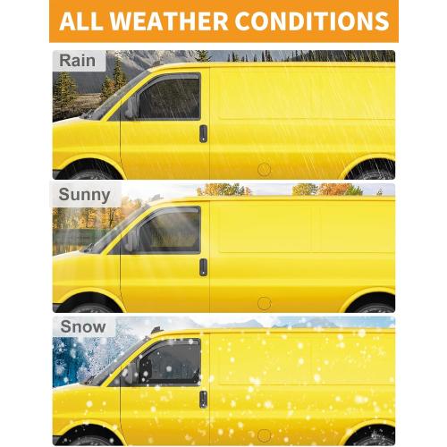 in-Channel Window Rain Guards Fit for Chevy Express Van 1996-2026 & GMC Savana 1996-2026 Rain Guard Extra Durable Window Deflectors Vent Visors Vent Shades Exterior Car Accessories
