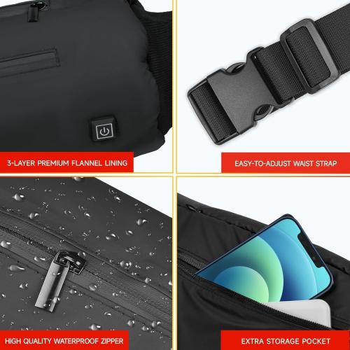 Heated Hand Warmers Pouch with 10000mAh Rechargeable Battery Electric Heated Hand Muff for Football Golf Concert White Elephant Gifts Heated Pocket for Women Men