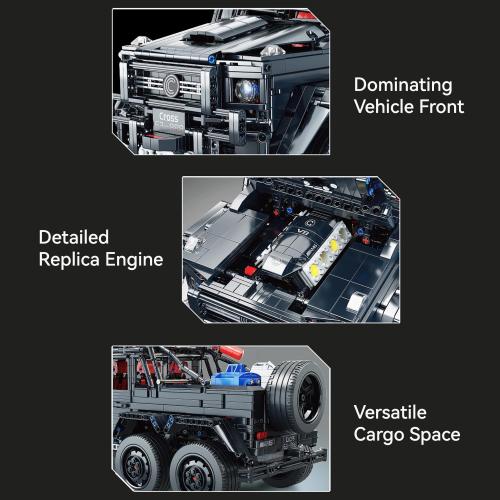 Chodia Wrangler 6×6 Pickup Cars Truck Building Kit,1:8 Scale Vehicle Toys Moc Model with Switchable Off Road/Urban Modes & 3-Speed Birthday for Adults,Boys,Men,Teens 14 (3224 PCS)