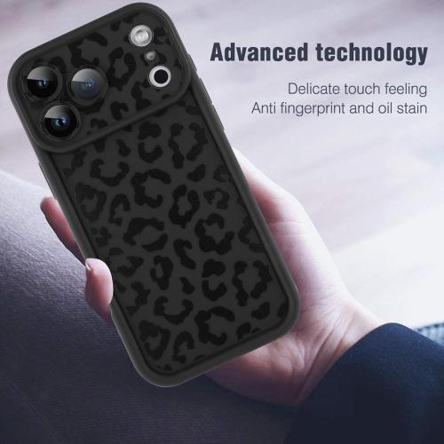 Compatible with iPhone 17 Pro Case, Cheetah Print Shockproof Soft TPU Protective Cover for Women Girls, Slim Anti Scratch Leopard Case for iPhone 17 Pro 6.3 Inch, Black