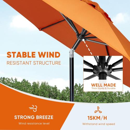 BLUE ? Tempera Patio Market Outdoor Table Umbrella with Push Button Tilt and Crank,Large Sun Umbrella with Sturdy Pole&Fade resistant canopy,Easy to set