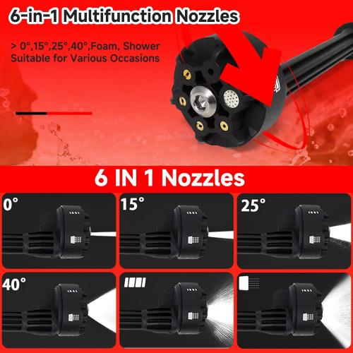 Cordless Pressure Washer for Milwaukee M18 Battery, 800 PSI Portable Power Washer with 6-in-1 Nozzle, 1.0 GPM Foam Cannon Power Pressure Washer for Car Floor Fence Wall Cleaning (Battery Not Included)