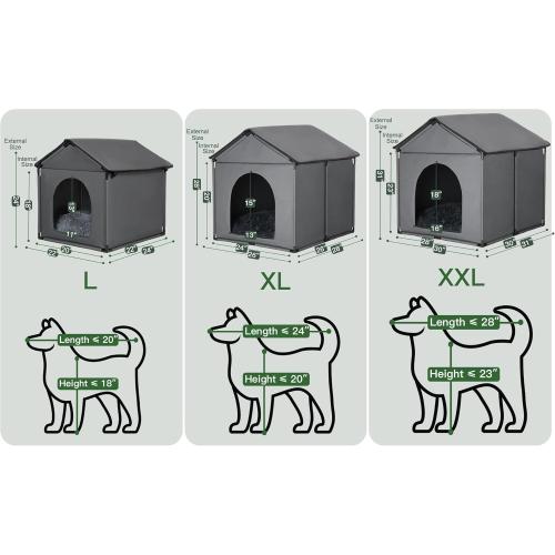 Large Dog House Soft Indoor (Int 30x28x23in/Ext 31x30x31in) w/Soft Cushion | Oxford Fabric, More Stable Frame, Thickened Roof, Ideal for Labrador, Husky, Samoyed, Golden Retriever, German Shepherd