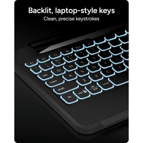 ZAGG Rugged Book iPad 11 (A16)/ 10.9 (Gen 10) Case - Durable Wireless Keyboard Case, Military-Grade Drop Protection, Multi-Device Pairing, Detachable Backlit Keyboard, Black