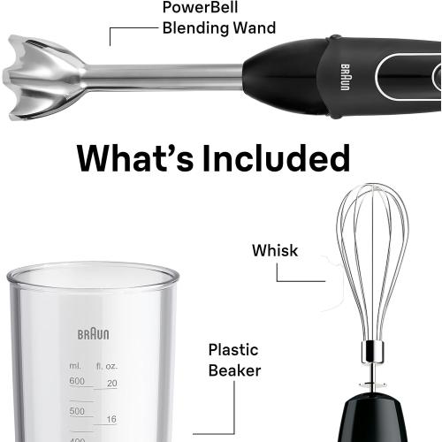 Braun MultiQuick 5 Immersion Hand Blender with Dual Speed   Turbo and Patented Technology, 350W - Includes Beaker and Whisk, Black, MQ505❗MAY HAVE MISSING PIECES/NEEDS CLEANING ❗