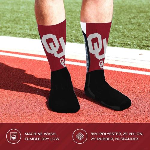 Size LG For Bare Feet NCAA Adult State and University Crew Socks - Polyester blend - Unisex - High-performance socks provide