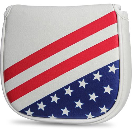Golf Club Head Covers,4pcs or 1pc USA Golf Head Covers for Woods and Driver Fairway Hybrid - PU Leather Mallet Blade Putter for Men Women Golf Enthusiast