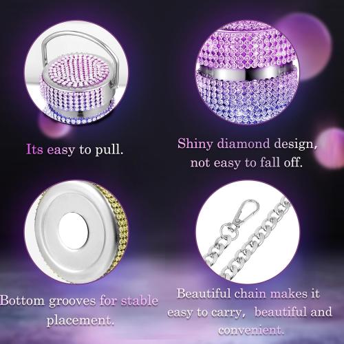 Geiserailie Diamond Water Bottle Bling Rhinestone Stainless Steel Thermal Bottle Refillable Insulated Glitter Water Jug with Chain for Women Girls Gifts(350 ml,Rainbow)