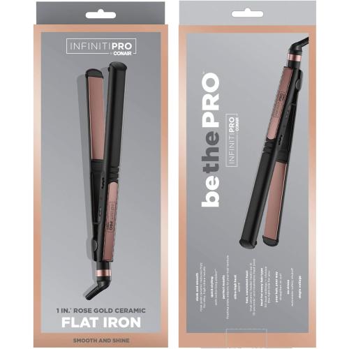 CONAIR INFINITIPRO Rose Gold Ceramic Flat Iron, 1-inch