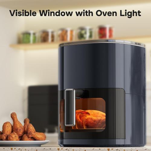 Simple Deluxe 12-in-1 Air Fryer 6.34 Qt, Digital Preset Airfryer with Visible Window, Nonstick and Dishwasher-Safe Basket, Air Fry, Roast, Bake, Dehydrate, Fries, 1700W, Gary
