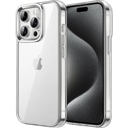 JETech Case for iPhone 15 Pro 6.1-Inch, Non-Yellowing Shockproof Phone Bumper Cover, Anti-Scratch Clear Back (Clear)