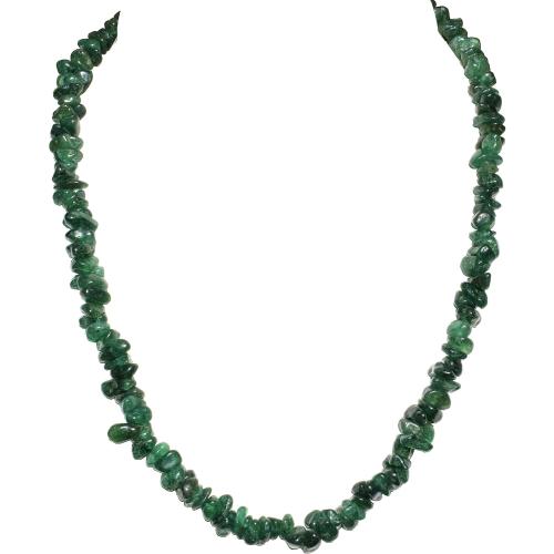 Green Zenergy Gems Selenite Charged Natural Gemstone Chip Necklace