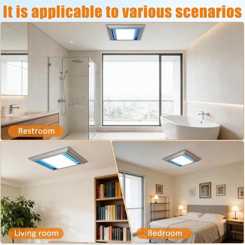 Chaoos Bathroom Exhaust Fan with Light, Powerful 160CFM/1Sones, 10x10 Mount, 1500 LM Bathroom Ventilation Fan with Light, Office,Home, Bathroom Vent Fan with Light
