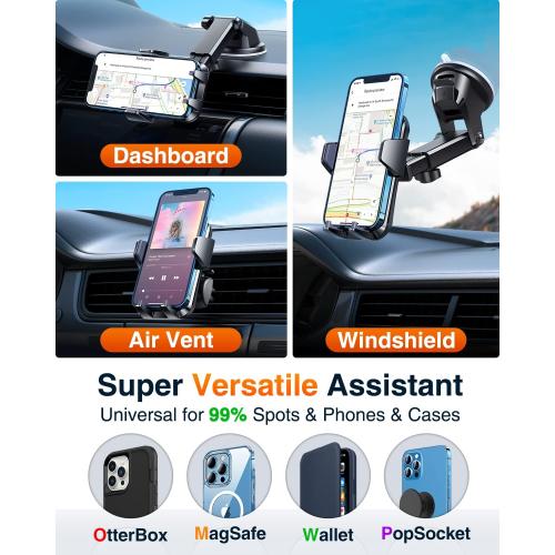 VANMASS【85 LBS Strongest Suction & Military-Grade Ultimate Car Phone Mount【Patent & Safety Certs】Cell Phone Holder Truck for Dashboard Windshield Vent for iPhone 17 Pro Max 16 15 Samsung Camera Mount