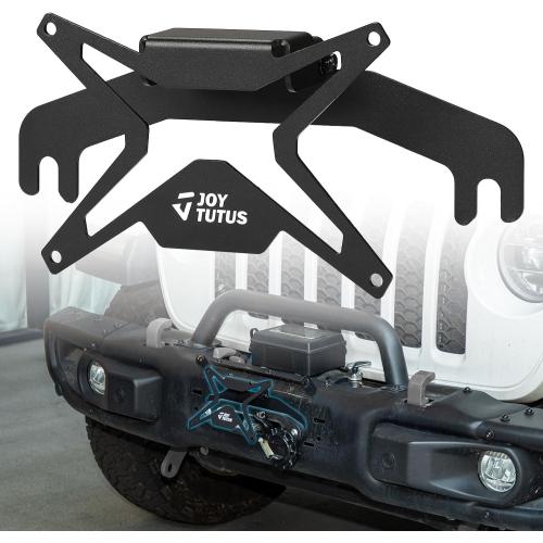 JOYTUTUS Universal Flip-Up License Plate Mount for 10 Hawse Fairlead, License Plate Holder Compatible with Pickup Truck Off-Road Car RV Bumper Winch Hawse Fairlead Front License Plate Bracket