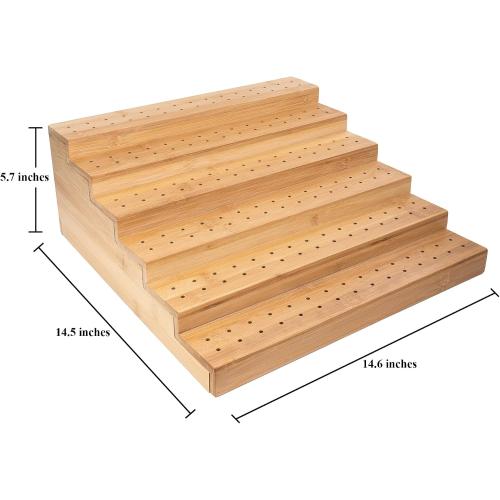 Skewer Holder Bamboo Food Display w/180 Holes, Great for Buffet, Cocktail Parties and Catering Events Six Tier Food Stand - 100 Pcs 4.7 Inch skewer Included