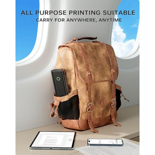 Portable Printers Wireless for Travel, N80 Wireless Thermal Printer Bluetooth Inkless Printer Support 8.5 X 11 US Letter & A4, Compatible with iOS, Android, Laptop