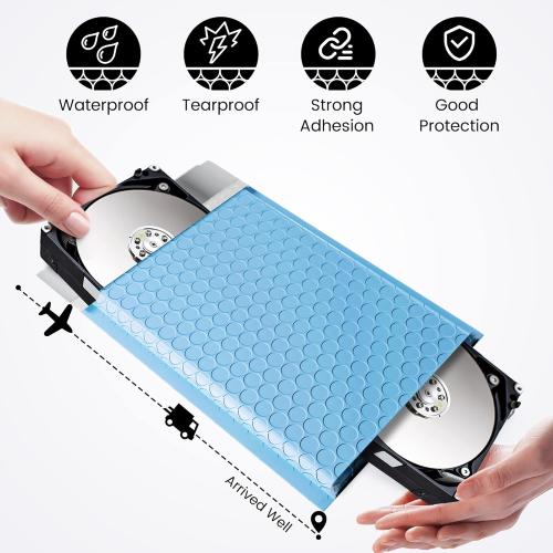 Fuxury 100Pcs Bubble Mailers 6x10 Light Blue Bubble Mailer Thick Shipping Padded Envelopes Usable Size 6x9 Padded Mailers Shipping Bags for Mailing,Packaging, Small Business, Boutique, Bulk #0