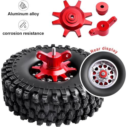 RC Beadlock Wheel Assembly Tool 1.9 2.2 inch Beadlock Hub Tires Tool for Traxxas TRX4 TRX6 Axial SCX10 II III Redcat 1/10 RC Crawler (Red)