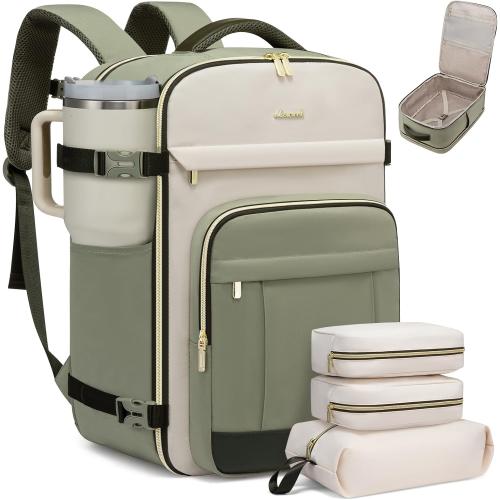 LOVEVOOK 40L Travel Backpack for Women & Men - 17.3 Inch Carry On Backpack & Personal Item Backpack for Airlines, Spacious and Durable Design, with 3 Packing Cubes