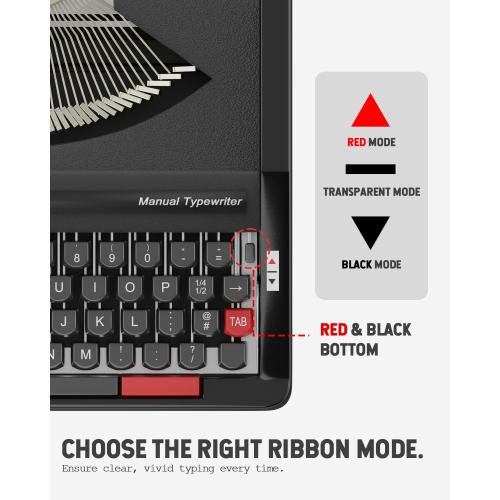 Vintage Typewriter - Portable Manual Typewriter, The Retro Typewriter for Creative Writing, Ideal Gift for Word Processor Enthusiasts