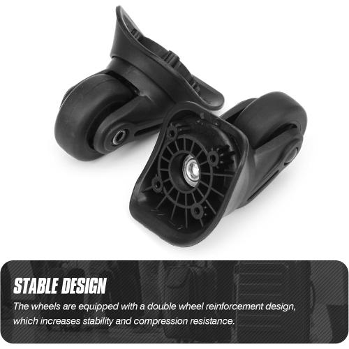 Suitcase Wheels Plastic for DIY Repair, 360 Swivel Wheel Replacement Luggage Travel Suitcase Casters, Black Spinner Luggage Wheel, Suitcase Wheels for Luggage Suitcase, A-72A