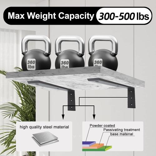 Countertop Support Bracket 6 Pack 18 inch Heavy Duty 3/8 Thick Black Granite Countertop Bracket 18x8x2.5 Shelf L Bracket Mantel Corbels for Quartz/Granite/Wood/Concret/Laminate Countertops