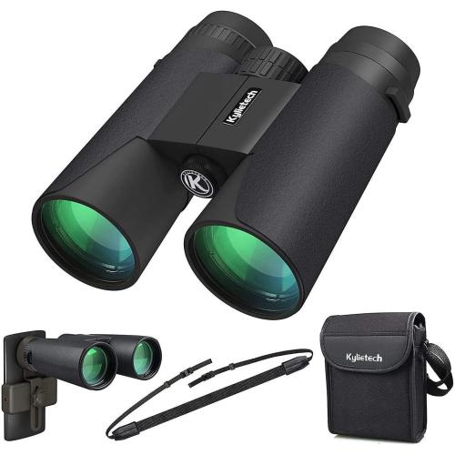 Kylietech 12x42 Binoculars BAK4 FMC Lens Waterproof Fogproof Phone Adapter