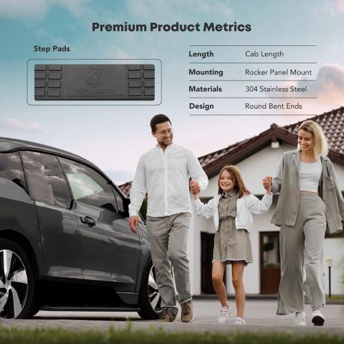 YHTAUTO 3 Inch Running Boards Side Steps Compatible with Nissan Rogue 2014-2020, Rogue Select 2015, Rogue Sport 2017-2020, SUV, Round Stainless Steel Polished Chrome, Cab Side Step Rails