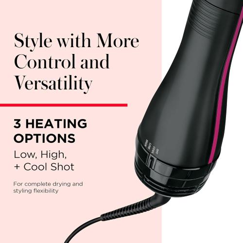 REVLON One-Step Hair Dryer and Styler, All-in-One Hair Brush Straightener for Salon-Quality Smooth & Straight Styles, Black