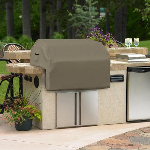 Covers & all Built-in Outdoor Grill Cover, Durable 12 Oz Waterproof Cover Max Material with Air Pocket & Elastic for Snug Fit (32 W x 26 D x 24 H Inches, Beige)