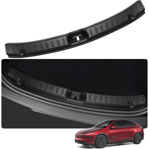 KMF Rear Bumper Protector for 2025 2026 Tesla Model Y Juniper Accessories, ABS Plastic Glossy Finish Anti-Scratch Trunk Bumper Guard Trunk Door Protector Car Cover for Model Y Juniper Easy Install