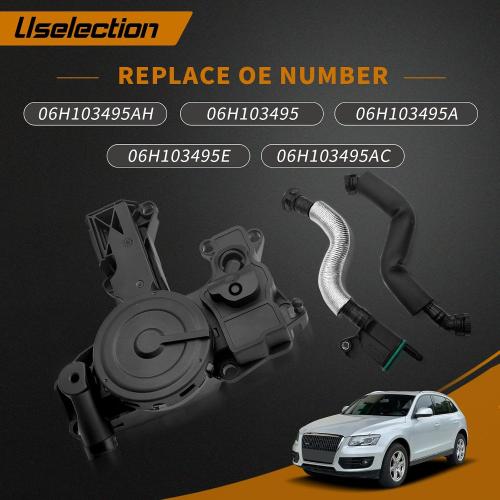 06H103495AB PCV Valve Engine Crankcase Vent Oil Separator Breather Hose 3-Piece Compatible for Audi A3 A4 A5 Q5 TT VW Beetle CC Jetta Passat Tiguan 1.8 2.0 TSI 06H103495B 06H103495A 06H103495AH
