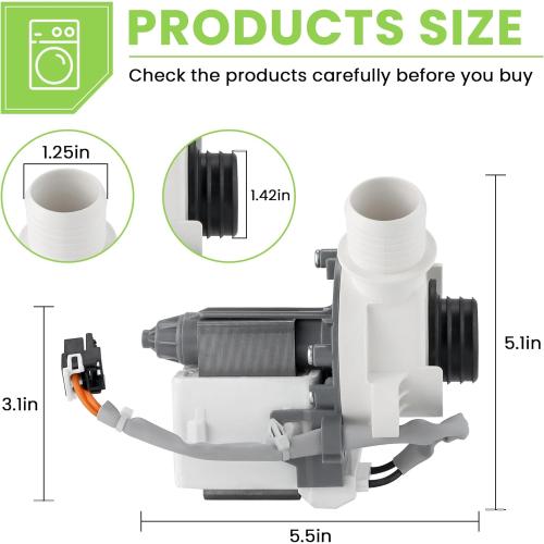 290d1201g003 Washer Drain Pump/WH23X28418 Washer Drain Pump Compatible for G-E,Hot-point by MIFLUS,Replaces B40-3A01,B30-3A02,WH23X24178,290D1201G001,290D1201G002