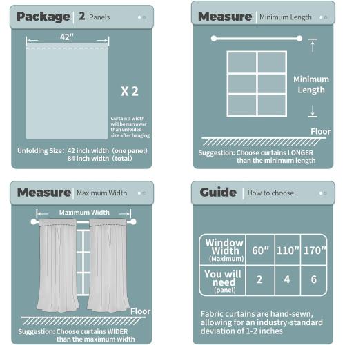 BGment 100% Grey Blackout Curtains for Bedroom 63 Inches Long, Double Layer Room Darkening Thermal Insulated Curtains with Liner Rod Pocket and Back Tab Panels(42 x 63 Inch, 2 Panels, Dark Grey)