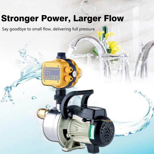 3/4HP water pressure booster pump with Smart Controller for whole house，Self-priming Jet Transfer Pump Pressure Switch Automatic System 110v AC for Lawn Garden Sprinkler Irrigation