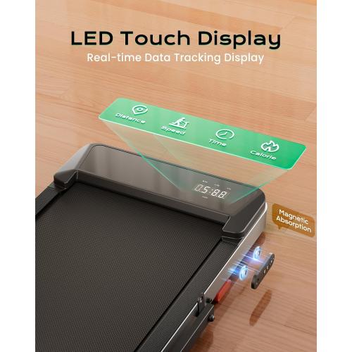 Walking Pad,Treadmill with Incline for Home Office, 2.5HP Portable Under Desk Treadmill with 265 Lbs Capacity,Remote Control, Led Display