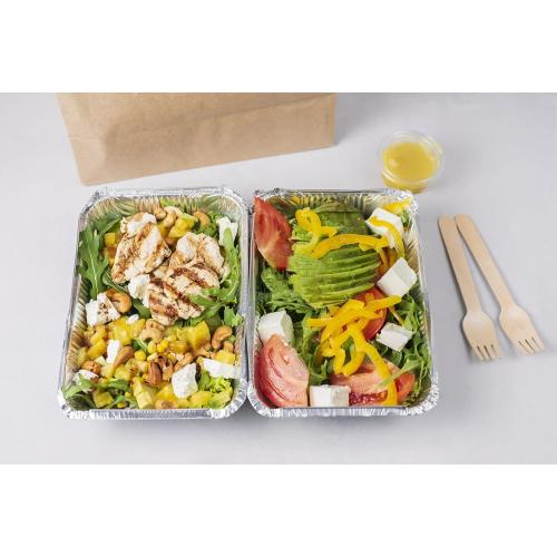 Aluminum Pans with Lids (50-Pack, 8.5×6) 1LB Capacity Foil Food Containers with Lids - 50 Pans and 50 Cardboard Covers - Disposable Tin Foil Pans - for Baking, Meal Prep and Freezer, Takeout