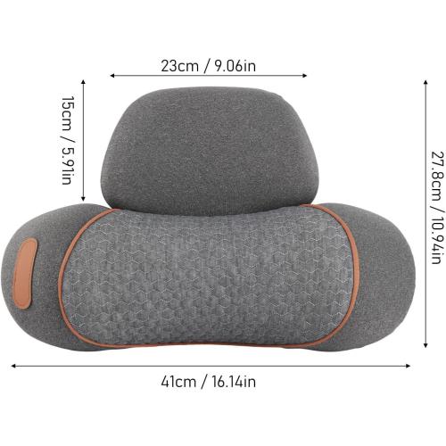 Neck Support Pillow Memory Foam with Detachable Pillowcase, Grey, USB Plug in 3 Temperatures - Soothing Heat Function, Customizable Comfort for Sleeping and Relaxation