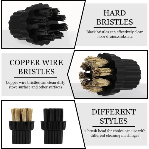 Honeydak 20 Pcs M8 Steam Cleaner Brush Head Steamer Replacement Attachments for Hard Surface 10 Pack Nylon and 10 Pack Brass Brush Head Bulk Steam Cleaner Accessories Mop Parts