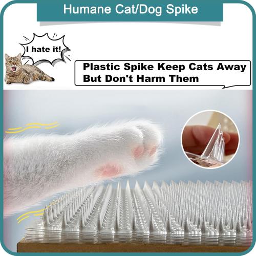 8 Pack Cat Deterrent Outdoor/Indoor Scat Mat, Pet Deterrent Training Mats, Keep Cats/Dogs Away Plastic Mats with Spikes, 12 Sq.ft, 16 x 13 Inches