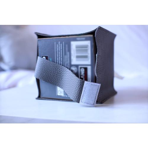Carrot’s Den PU Leather Tissue Box Cover Holder, Bathroom Decor, Light Blue | Faux leather square holder fits standard facial tissue boxes. Decorative aesthetic accent for office desk, guest bedroom.