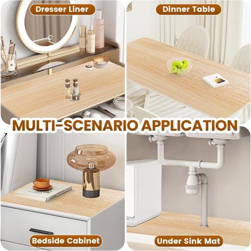 Drawer Shelf Liner for Kitchen Cabinets Non-Adhesive, Non Slip Shelf Paper Waterproof Thickened Cabinet Liners for Shelves, Strong Grip Mats for Cupboard, Dresser, Pantry, Beige, 12 in x 10 FT