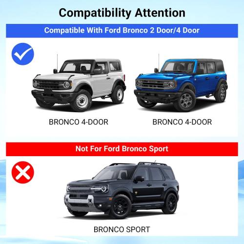 PTYYDS Hood Deflector Compatible with 2021-2026 Ford Bronco 2/4 Door Hood Protector ABS Glossy Black Shield Replacement for 2021-2026 Ford Bronco Accessories