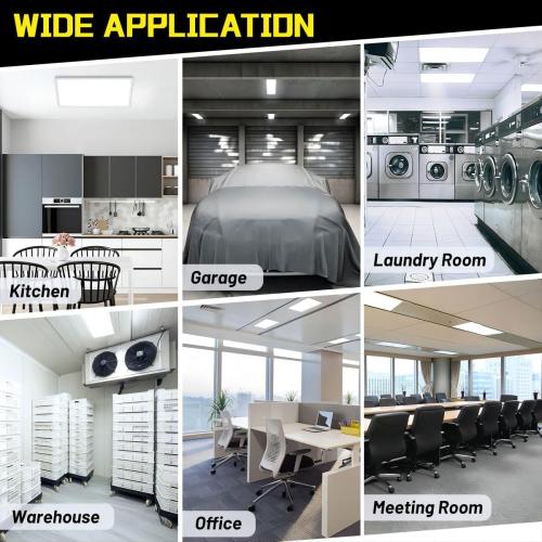 1x2 LED Flat Panel Light Surface Mount 2-Pack, Flush Mount Ceiling Light 24W 2880LM, 5CCT 3000K/3800K/4500K/5200K/6000K, Dimmable Panel Lights