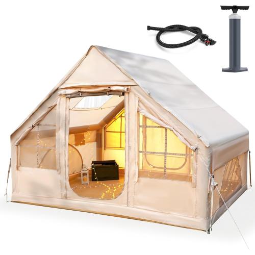 Tents for Camping - Inflatable Tent with PUM, Instant Setup Waterproof Tent, Oxford Fabric Camping Tent with Skylight, 3x2.4x2.2m Large Inflatable Camping Tent, 4 Season Family Tents for Camping