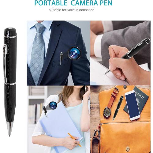 Portable Hidden Camera Pen, Mini Body Video Camera Pen,1080P Security Camera with Loop Working, Photo Taking for Indoor/Outdoor Security, No WiFi, No Audio, Support up to 32GB SD Card(Not Included)